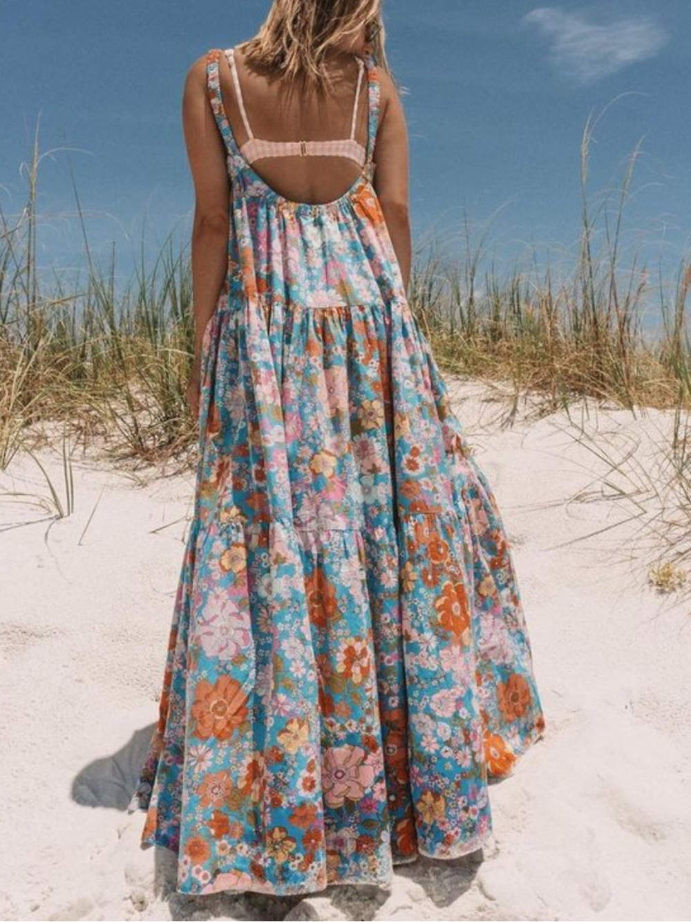 Free People + Park Slope Maxi Dress in BlueBell Combo - Picture 4 of 10